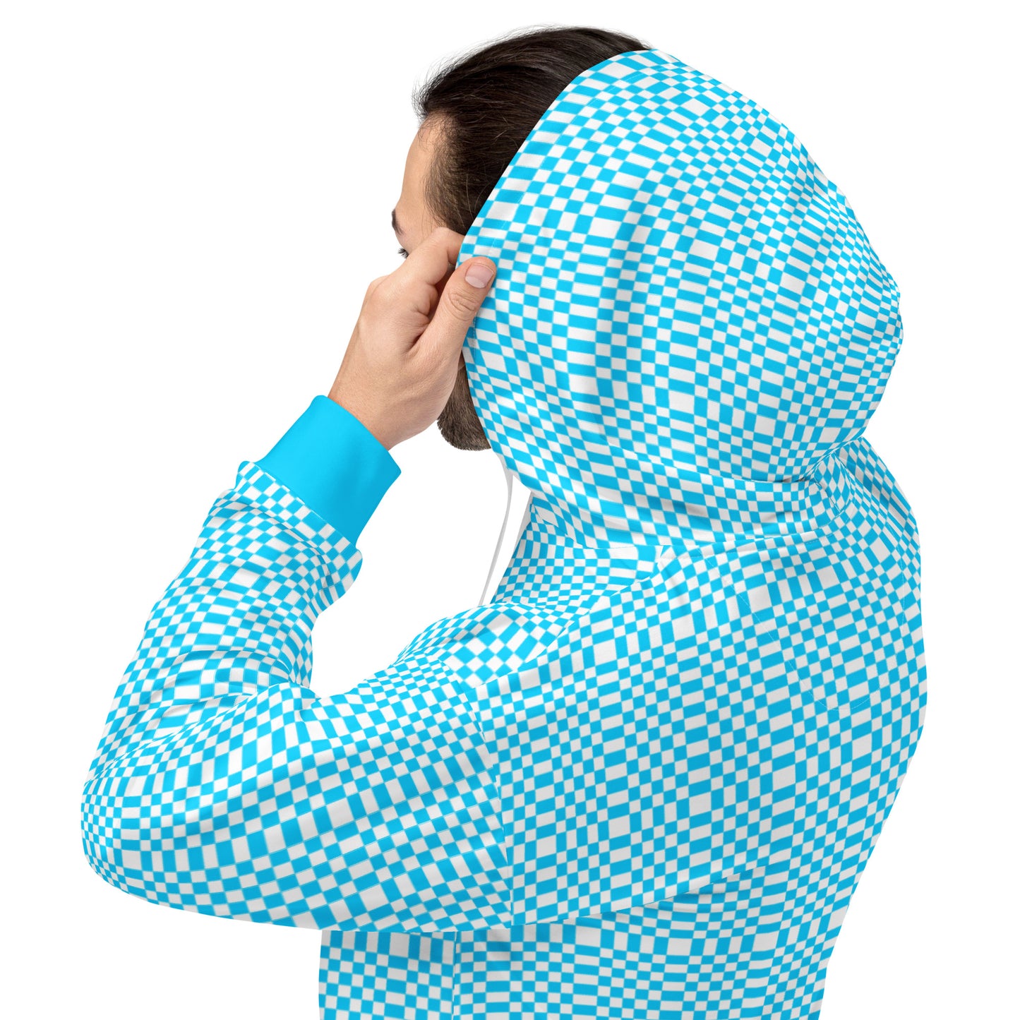 Light Blue & White Squares — Women Hoodie