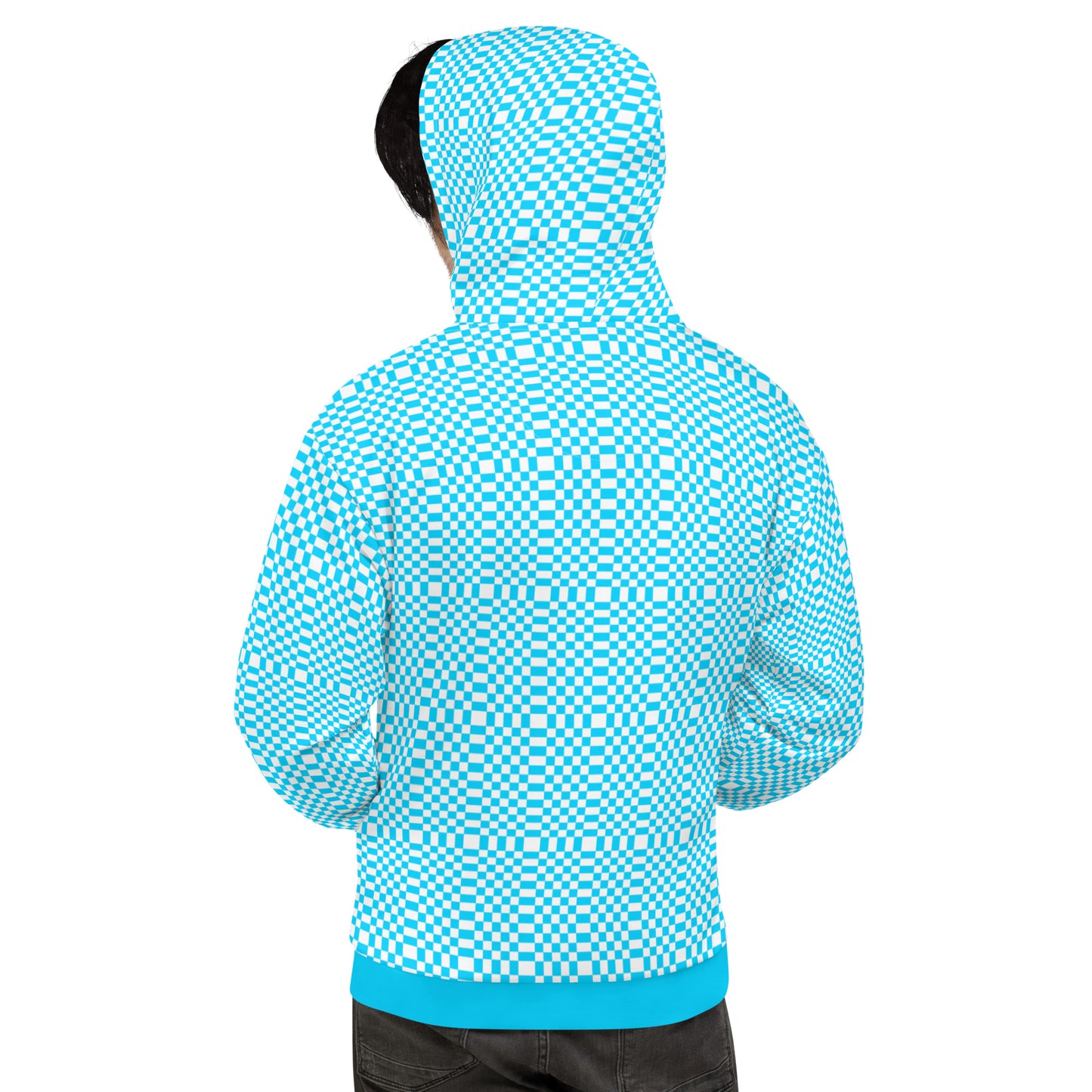 Light Blue & White Squares — Women Hoodie