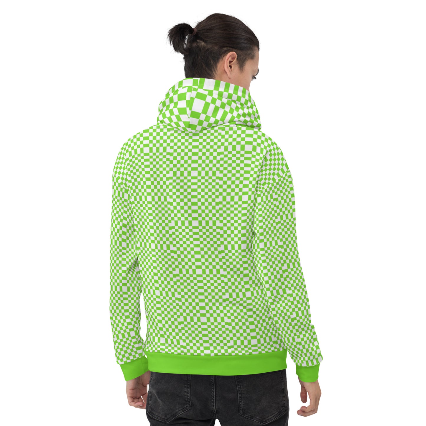 Green & White Squares — Men Hoodie
