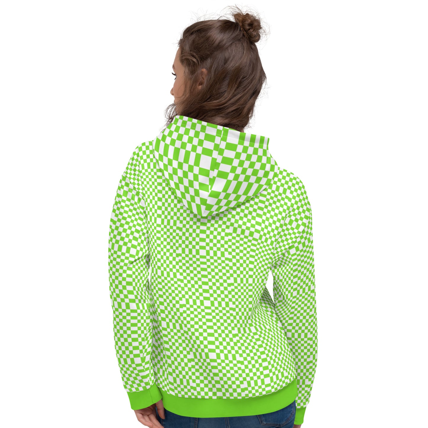 Green & White Squares — Women Hoodie