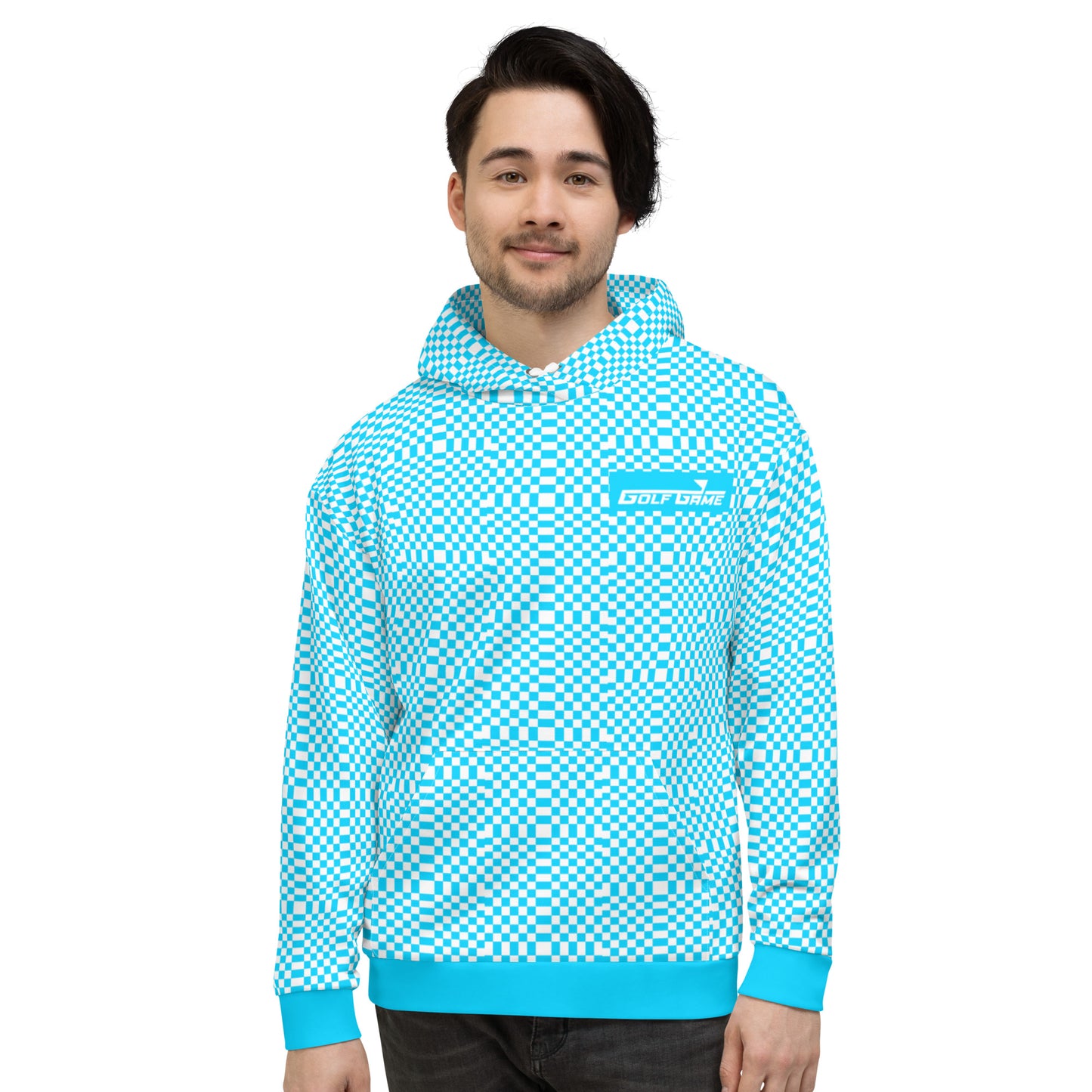 Light Blue & White Squares — Women Hoodie
