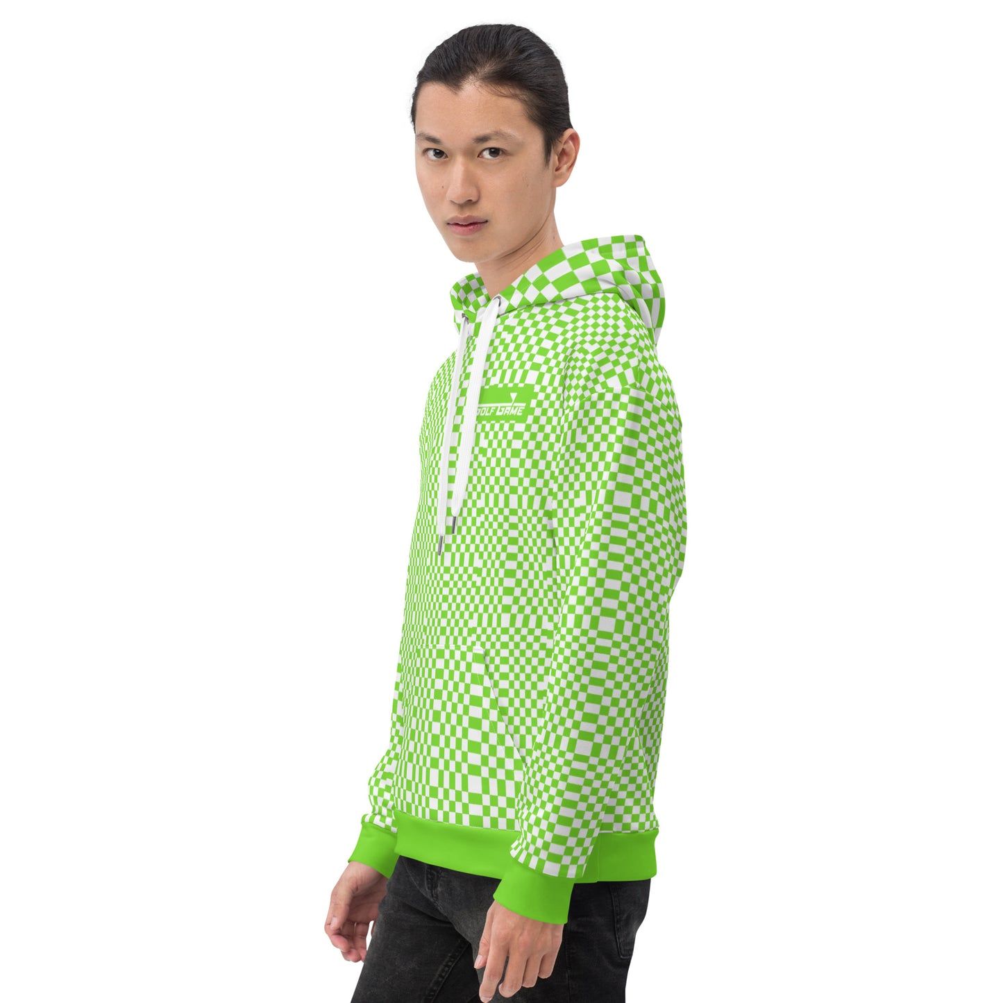 Green & White Squares — Men Hoodie