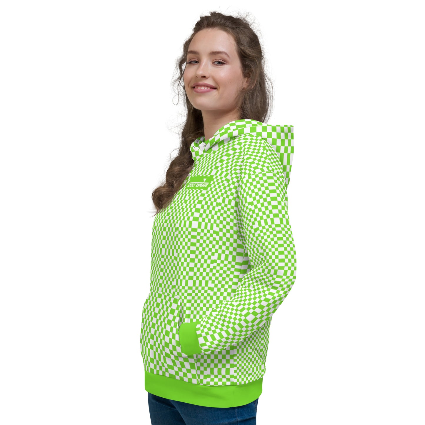 Green & White Squares — Women Hoodie
