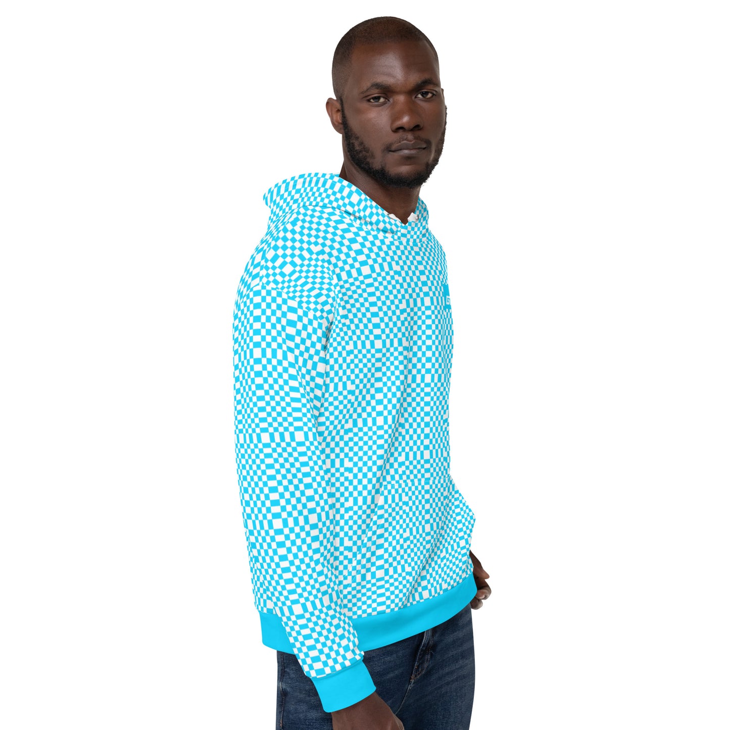 Light Blue & White Squares — Women Hoodie