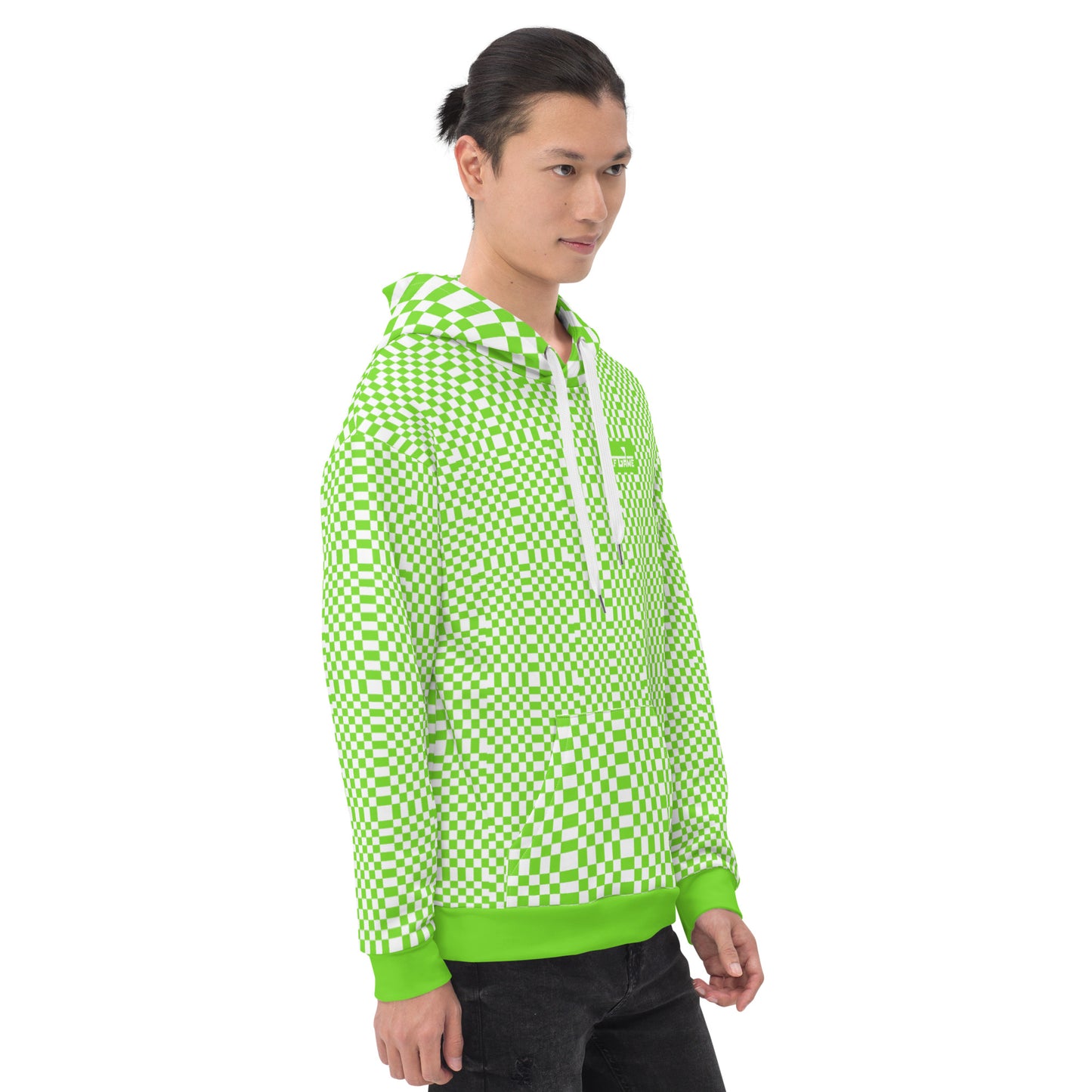 Green & White Squares — Men Hoodie