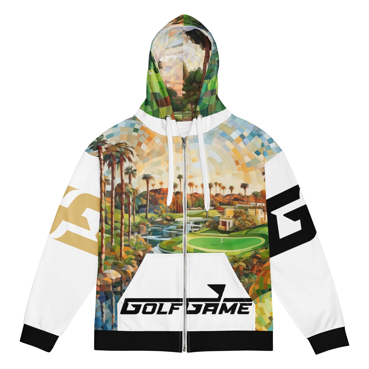 Golf Game Mosaic — Men zip hoodie