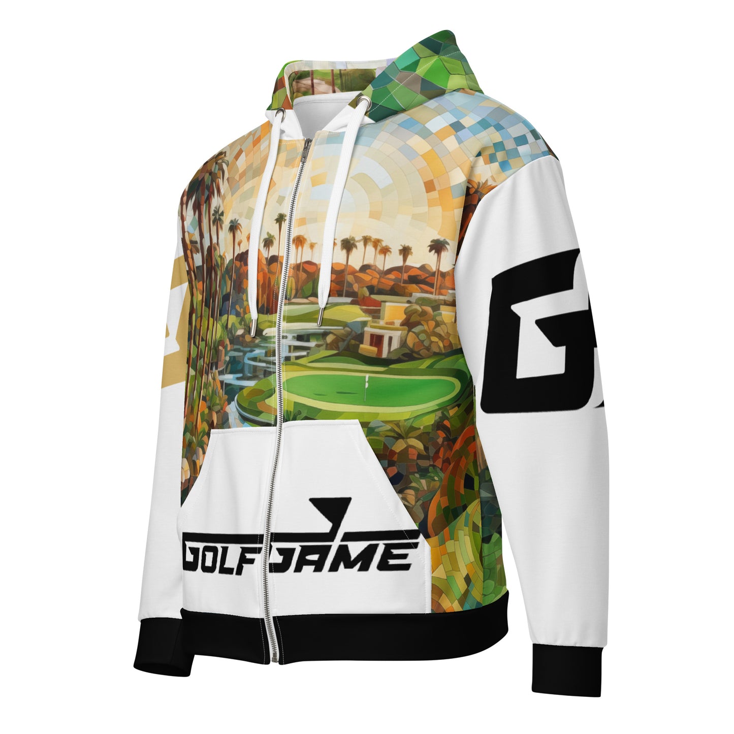 Golf Game Mosaic — Men zip hoodie