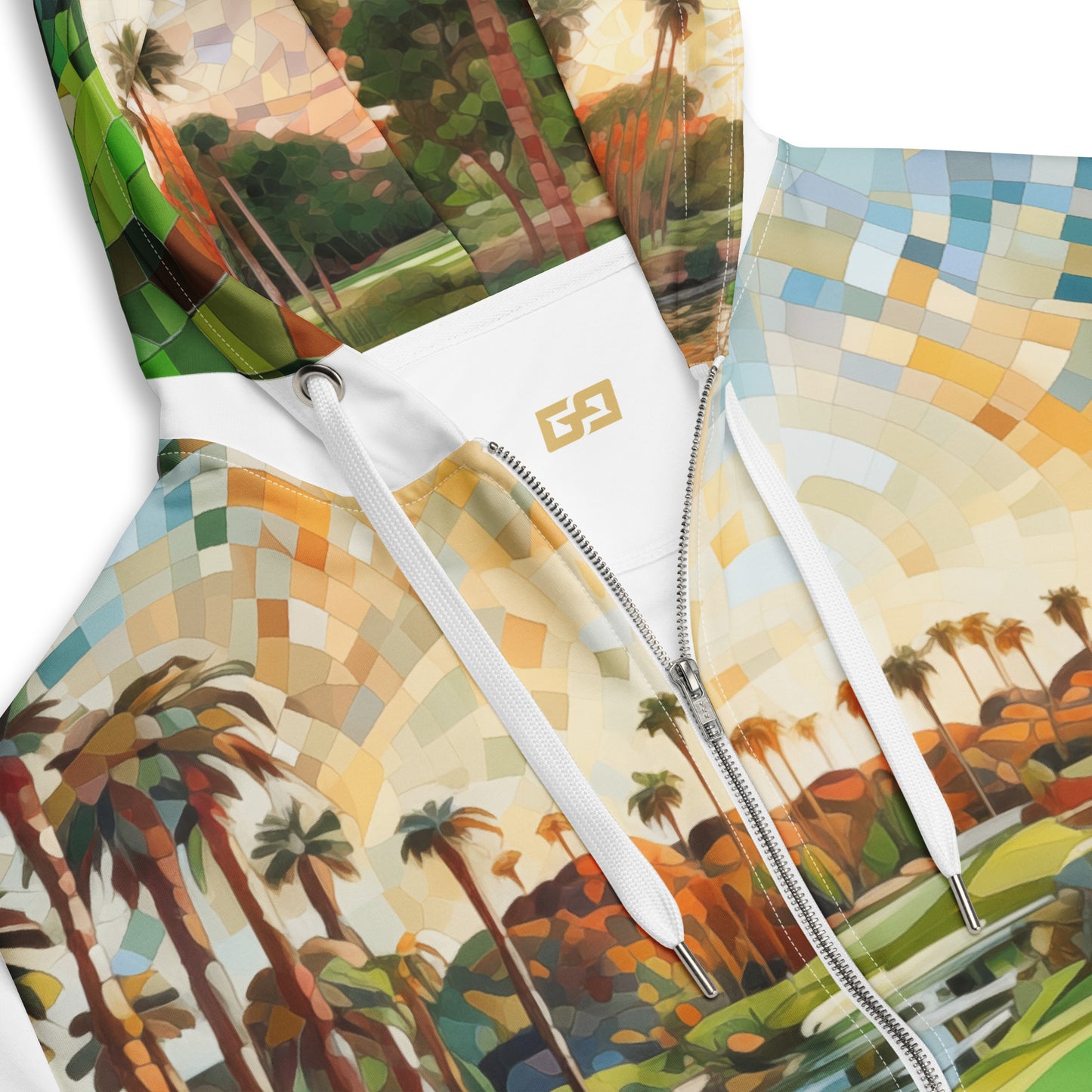 Golf Game Mosaic — Men zip hoodie