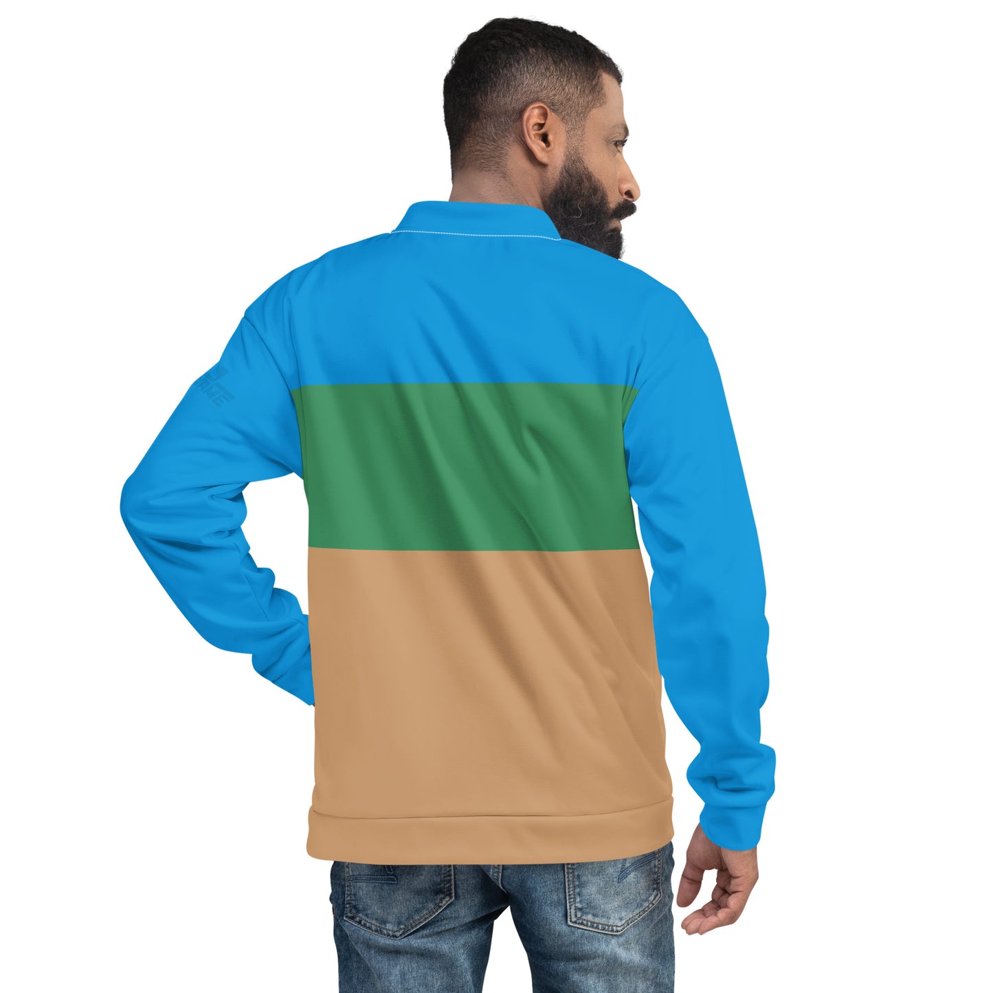 Blue, Green, and Brown — Men Bomber Jacket