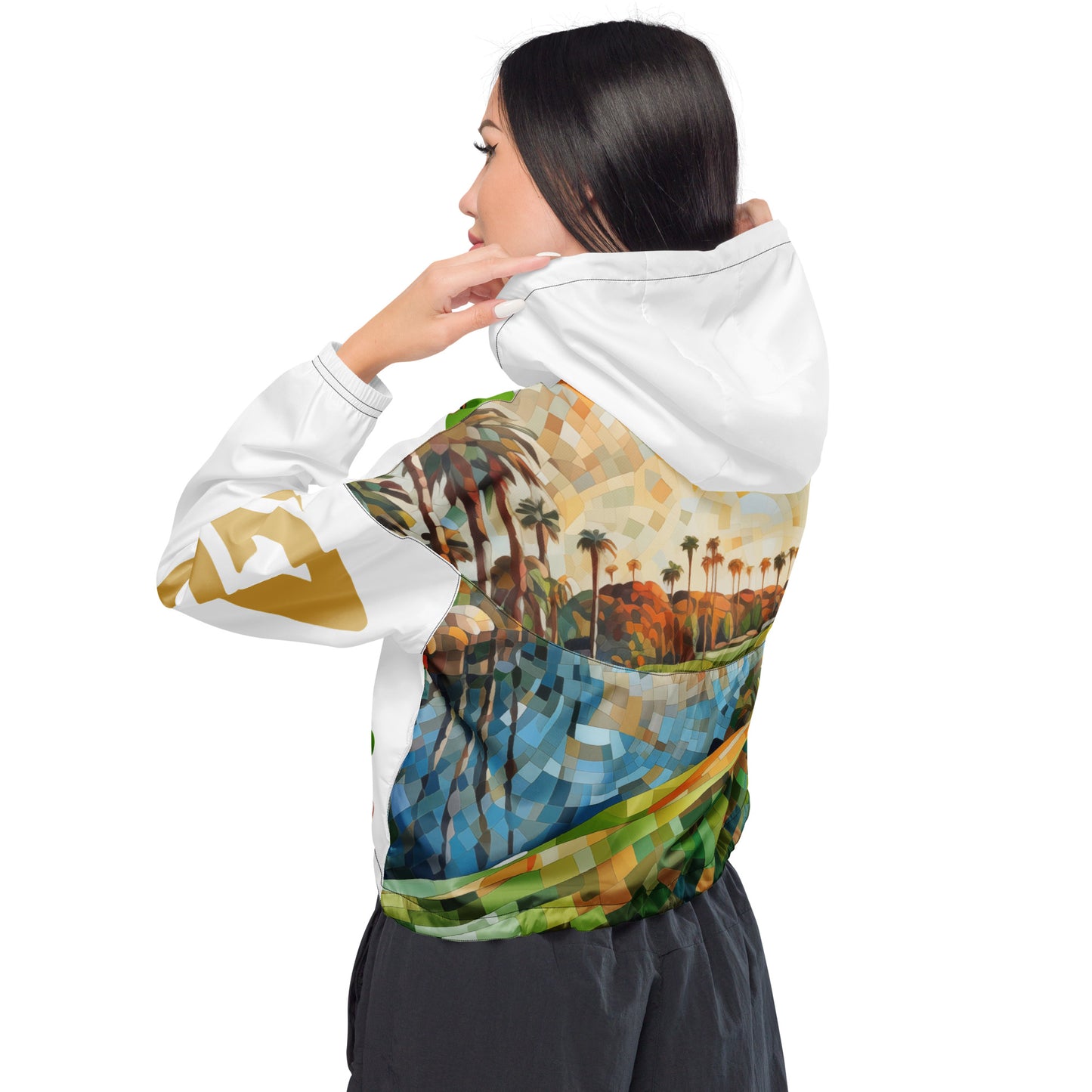 Weekend Wheels All-Over — Women’s cropped windbreaker