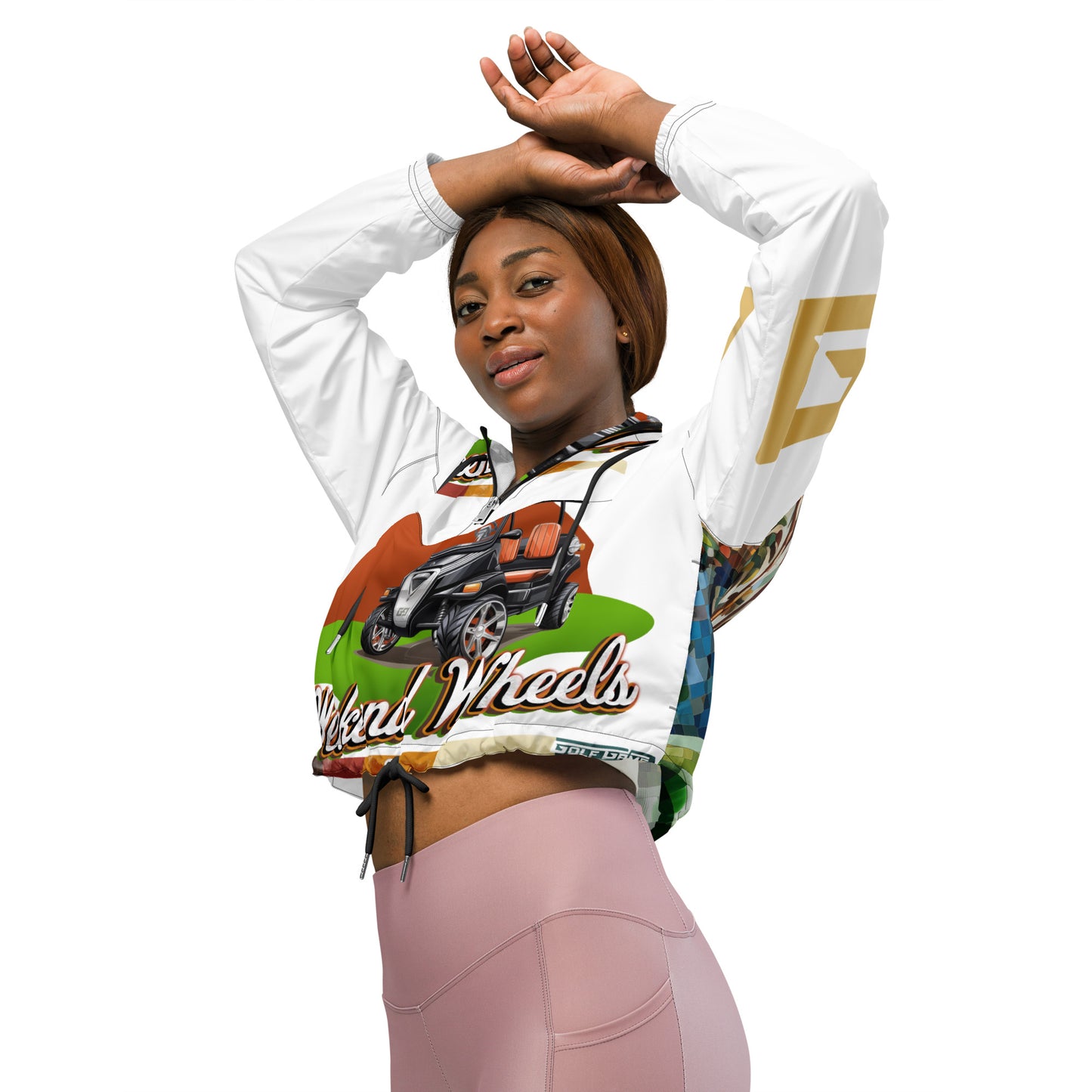 Weekend Wheels All-Over — Women’s cropped windbreaker