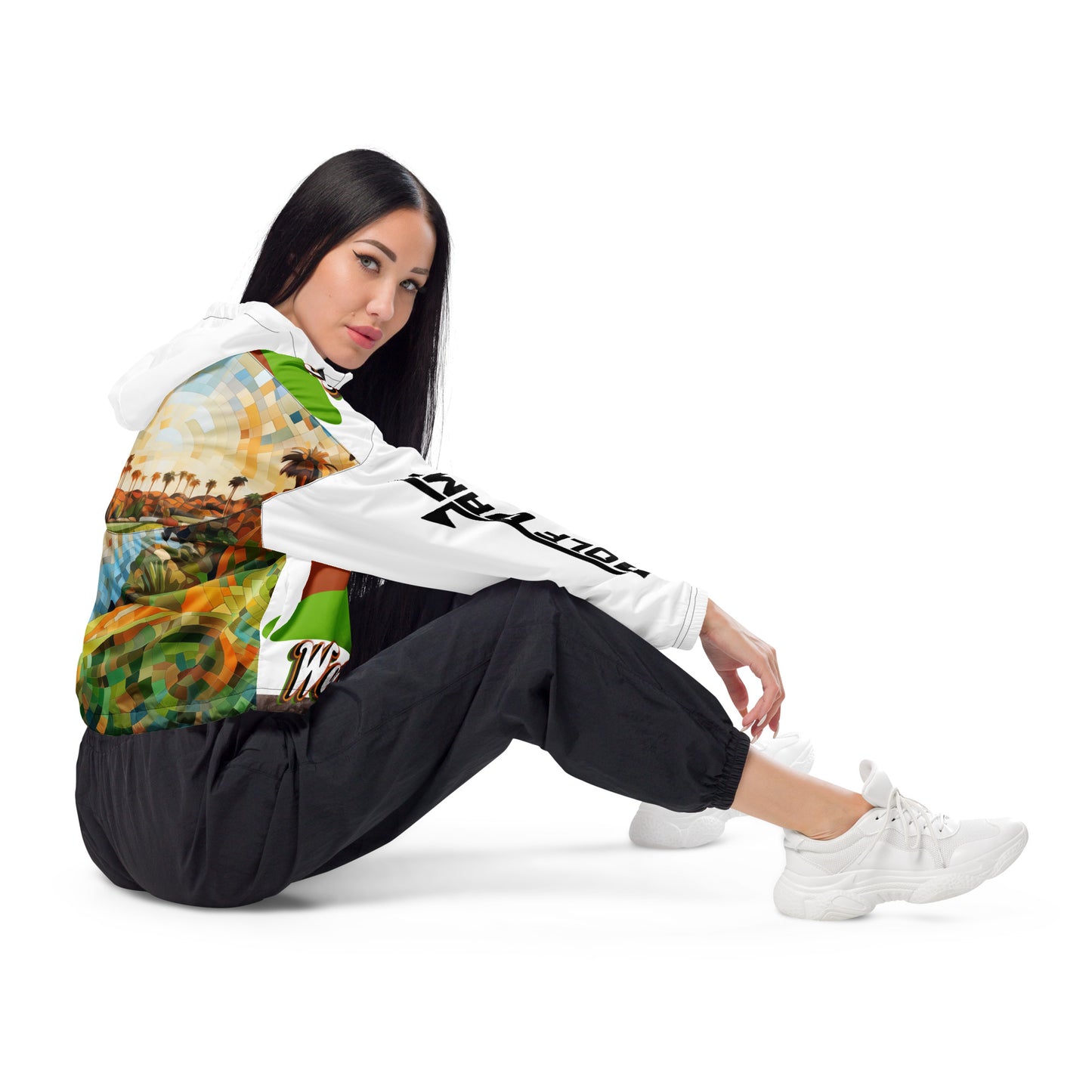Weekend Wheels All-Over — Women’s cropped windbreaker