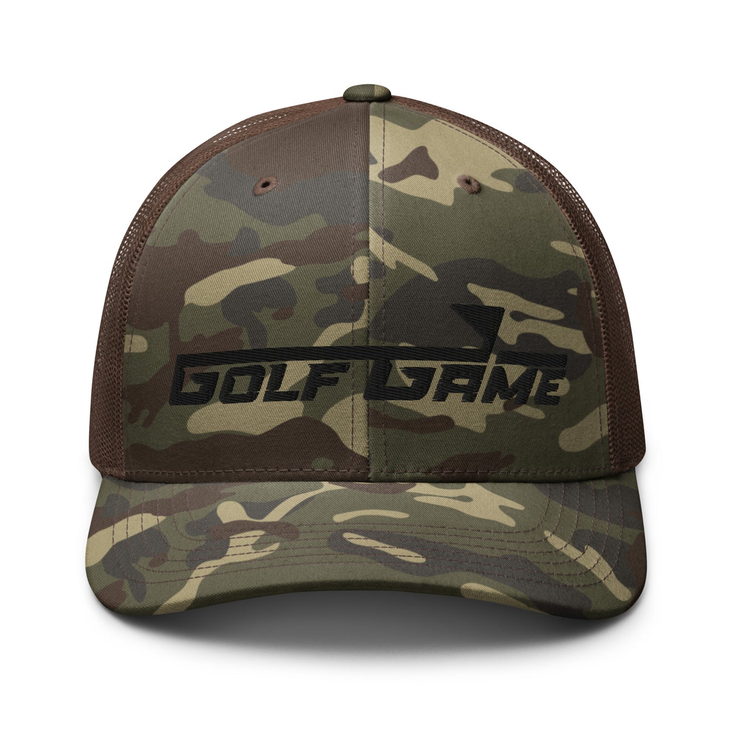 Golf Game Logo — Camouflage trucker hat