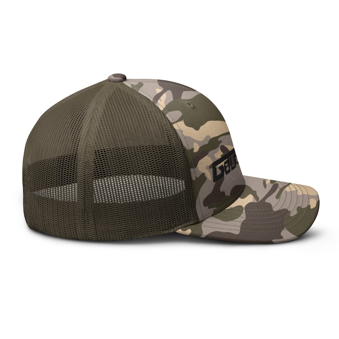 Golf Game Logo — Camouflage trucker hat