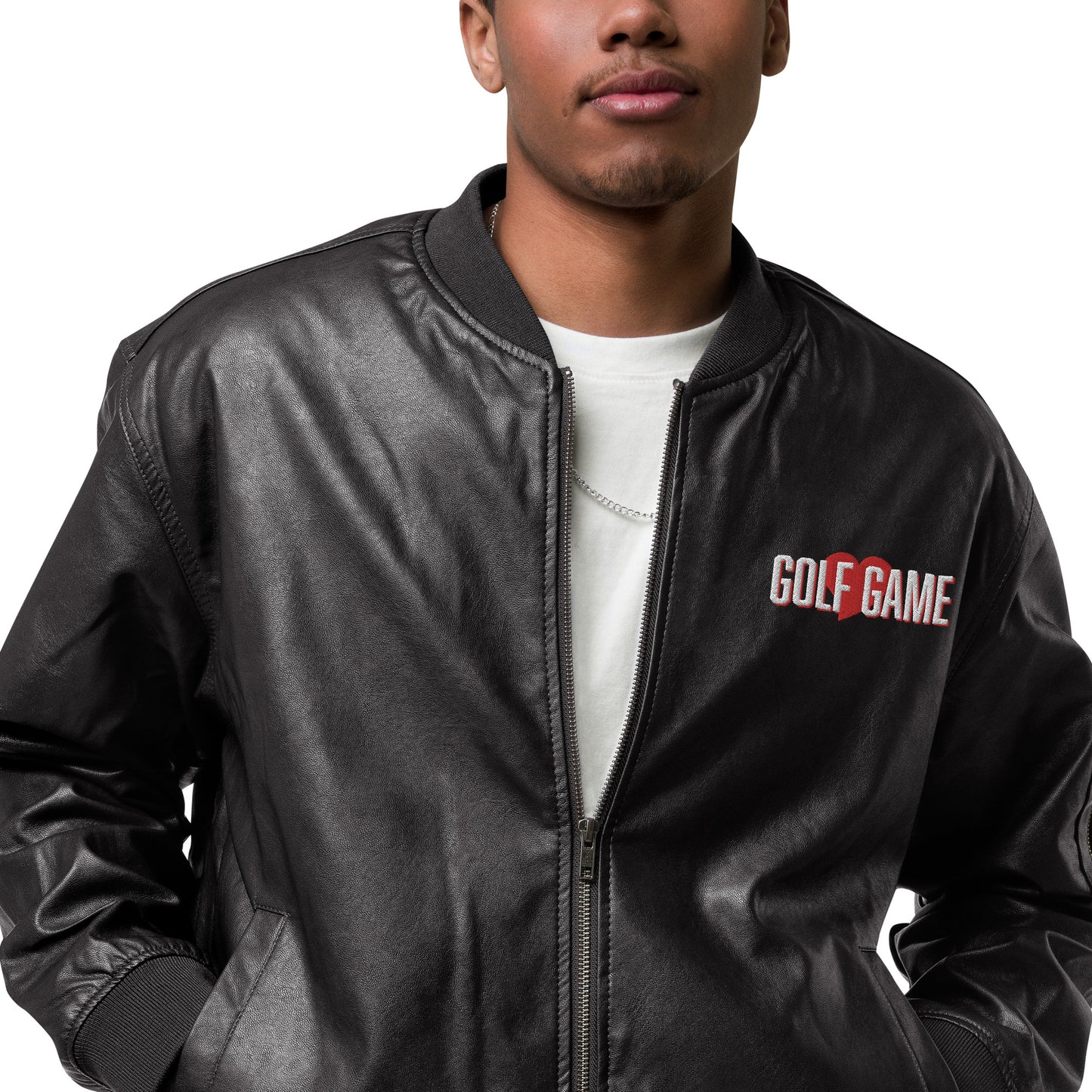 Golf Game — Leather Bomber Jacket