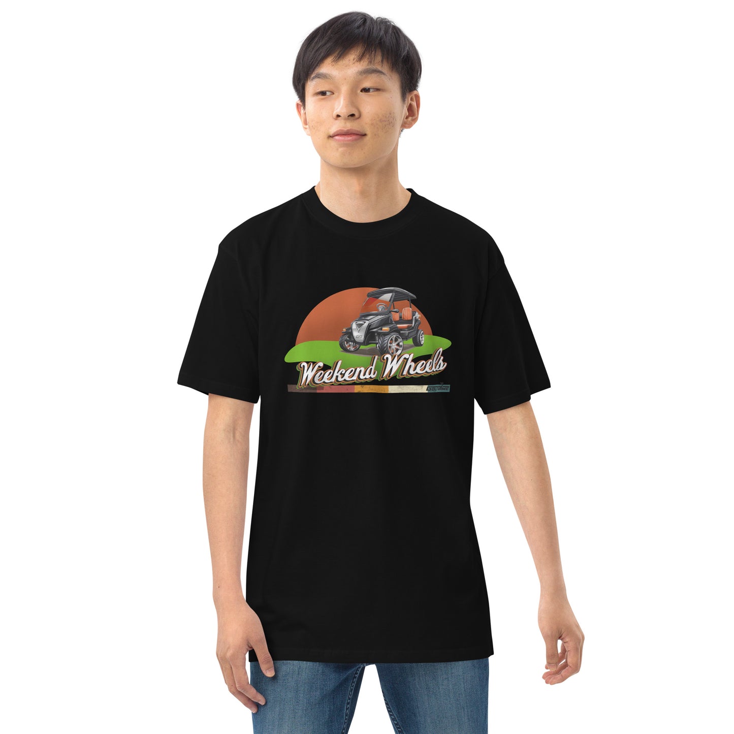 WEEKEND WHEELS -- Men’s premium heavyweight tee