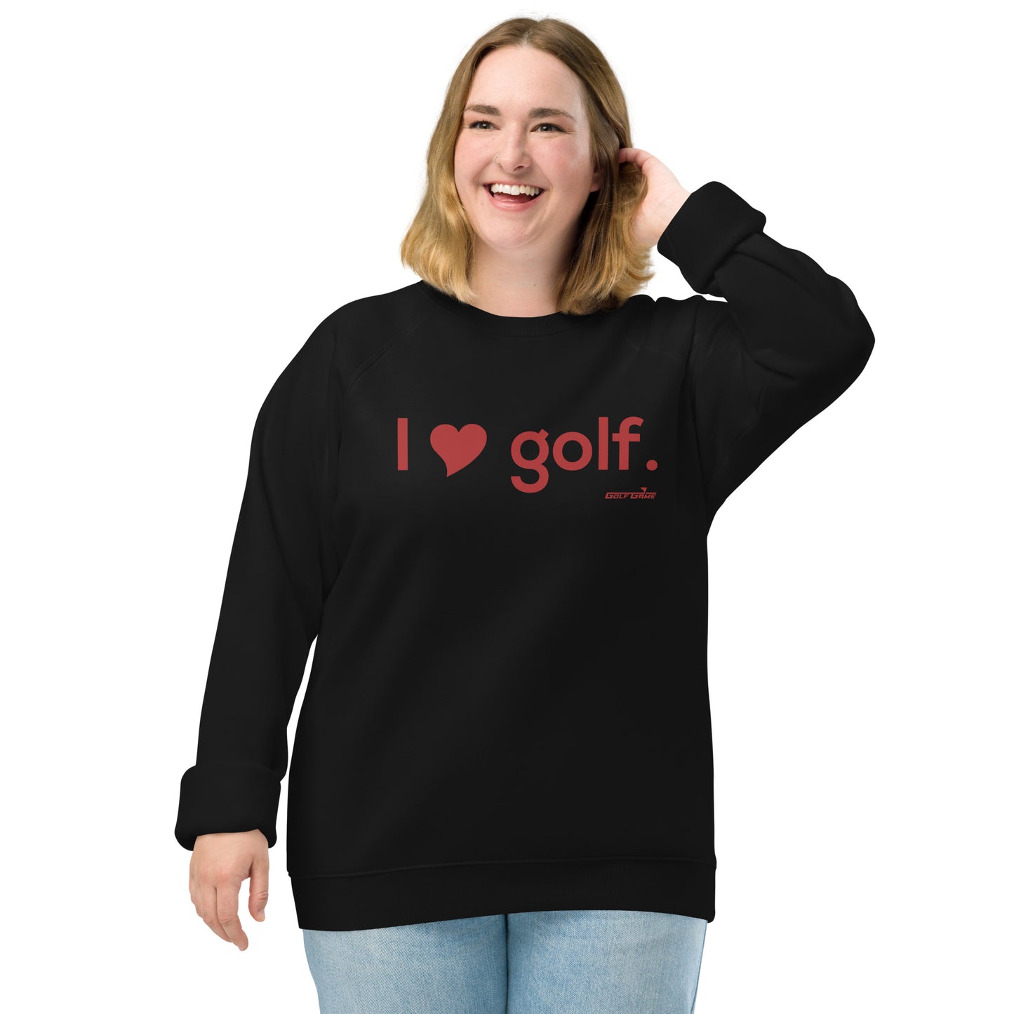 I heart golf — Women organic raglan sweatshirt