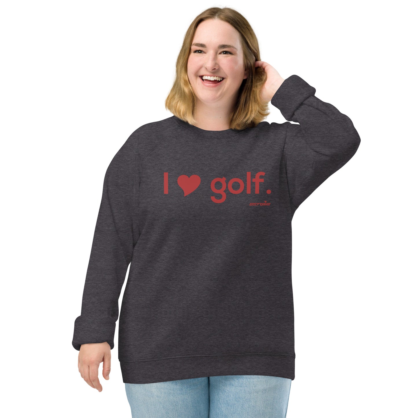 I heart golf — Women organic raglan sweatshirt