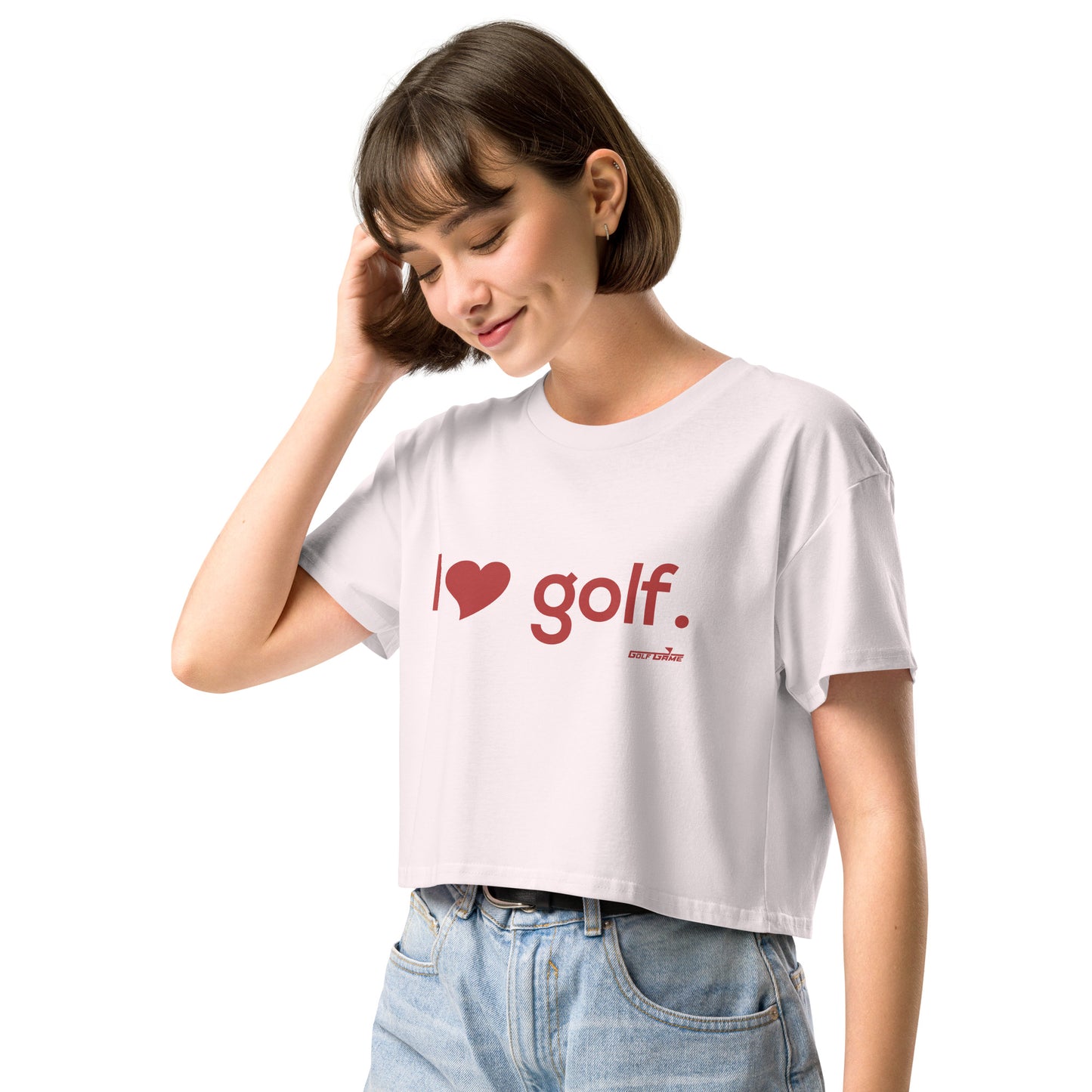 I HEART GOLF — Women’s crop top