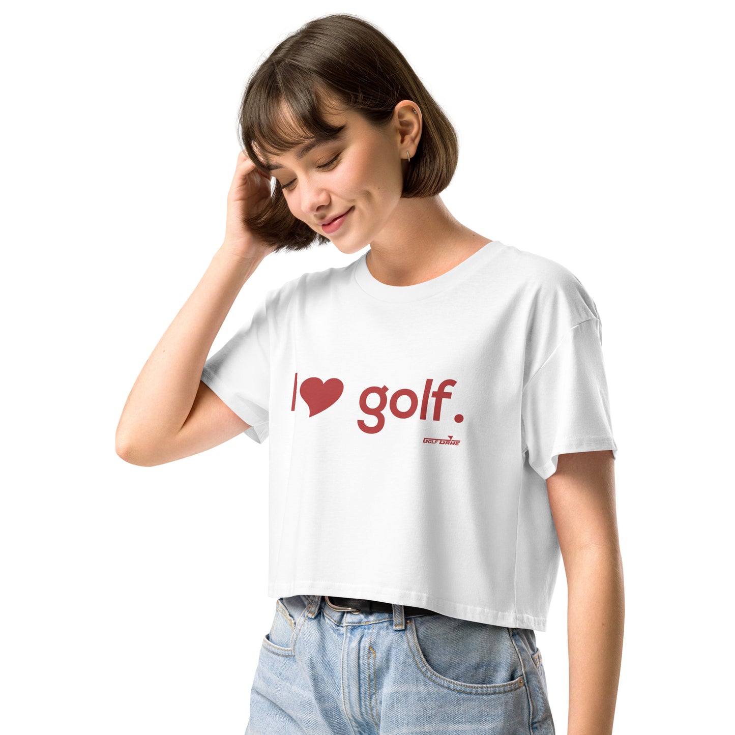 I HEART GOLF — Women’s crop top