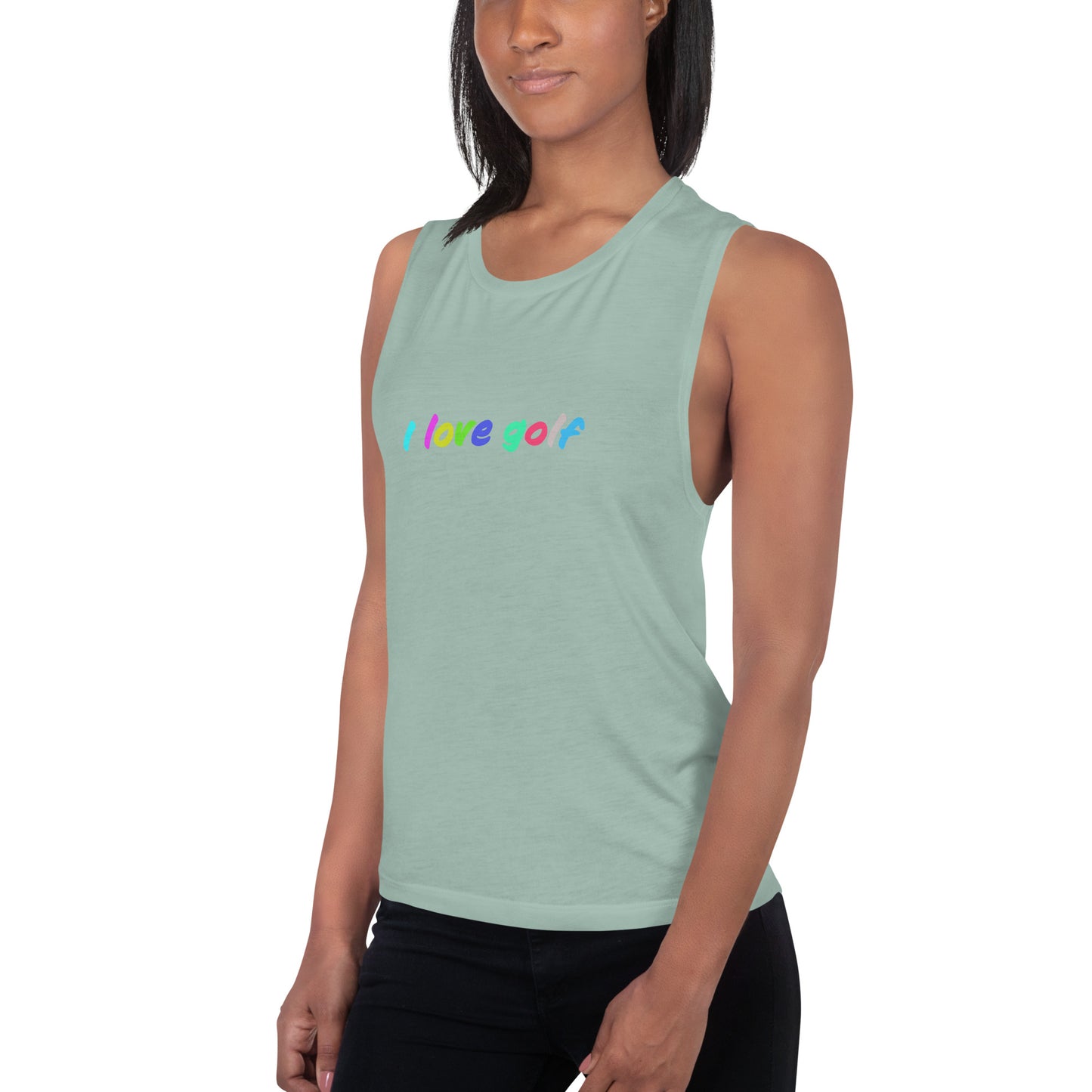 I love golf — Ladies’ Muscle Tank