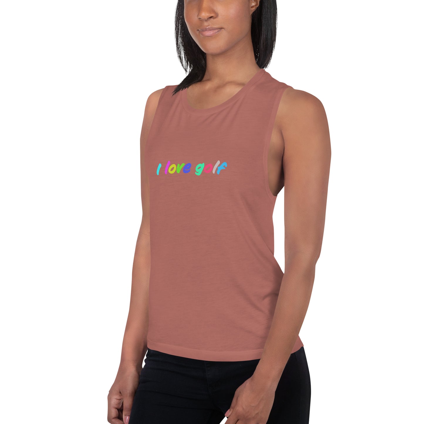 I love golf — Ladies’ Muscle Tank