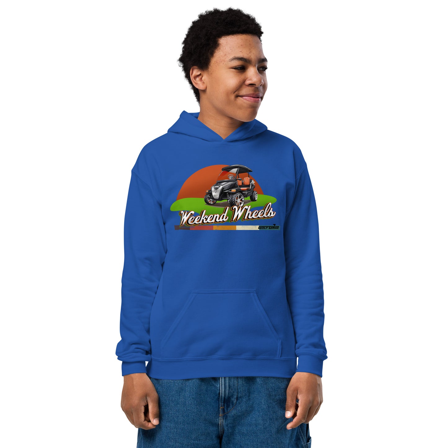 WEEKEND WHEELS — Youth heavy blend Golf Game hoodie