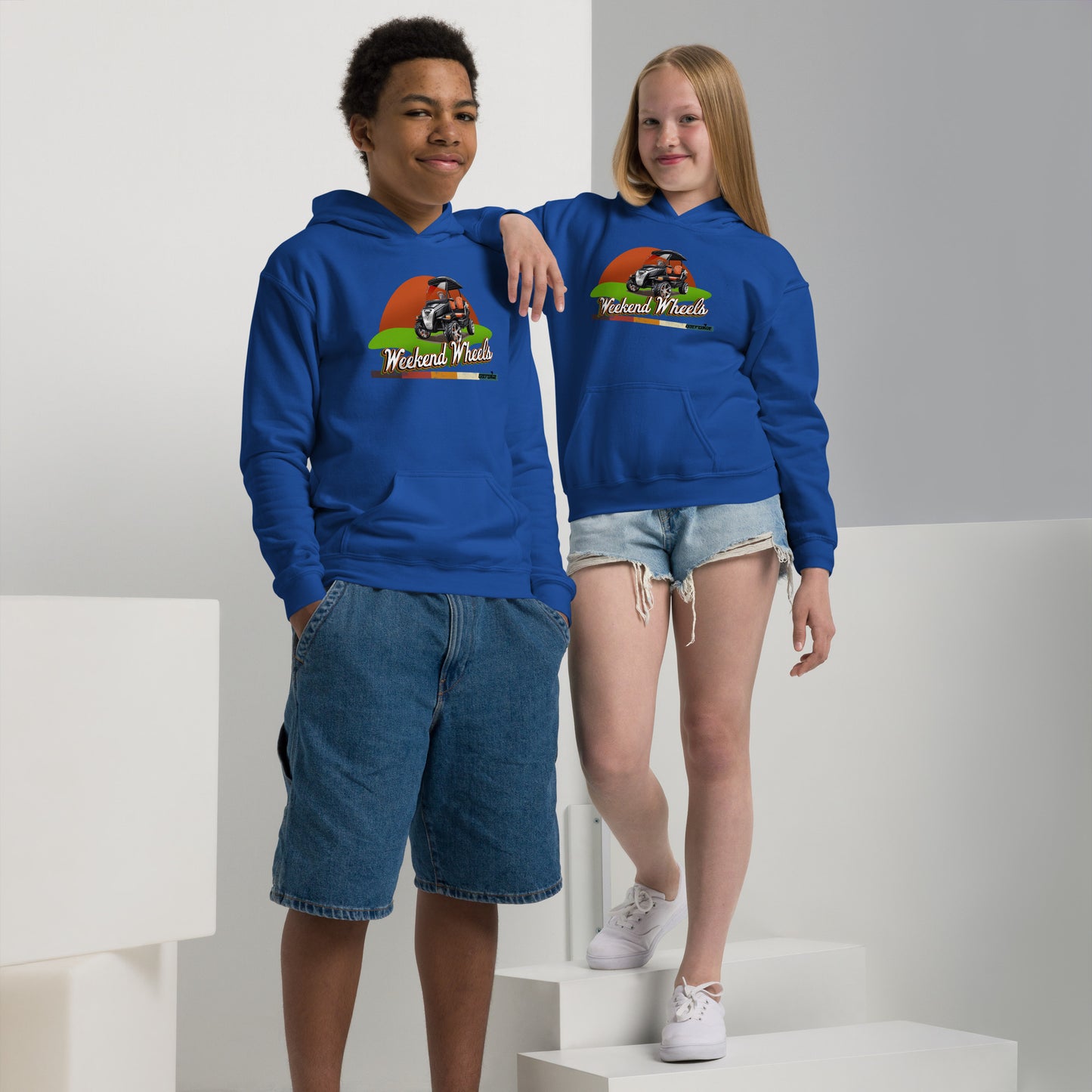 WEEKEND WHEELS — Youth heavy blend Golf Game hoodie