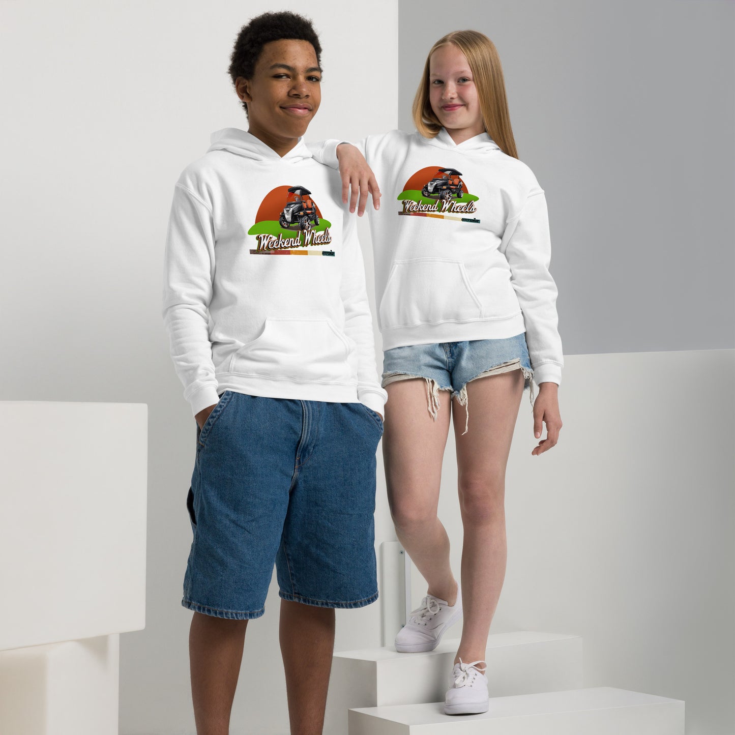 WEEKEND WHEELS — Youth heavy blend Golf Game hoodie