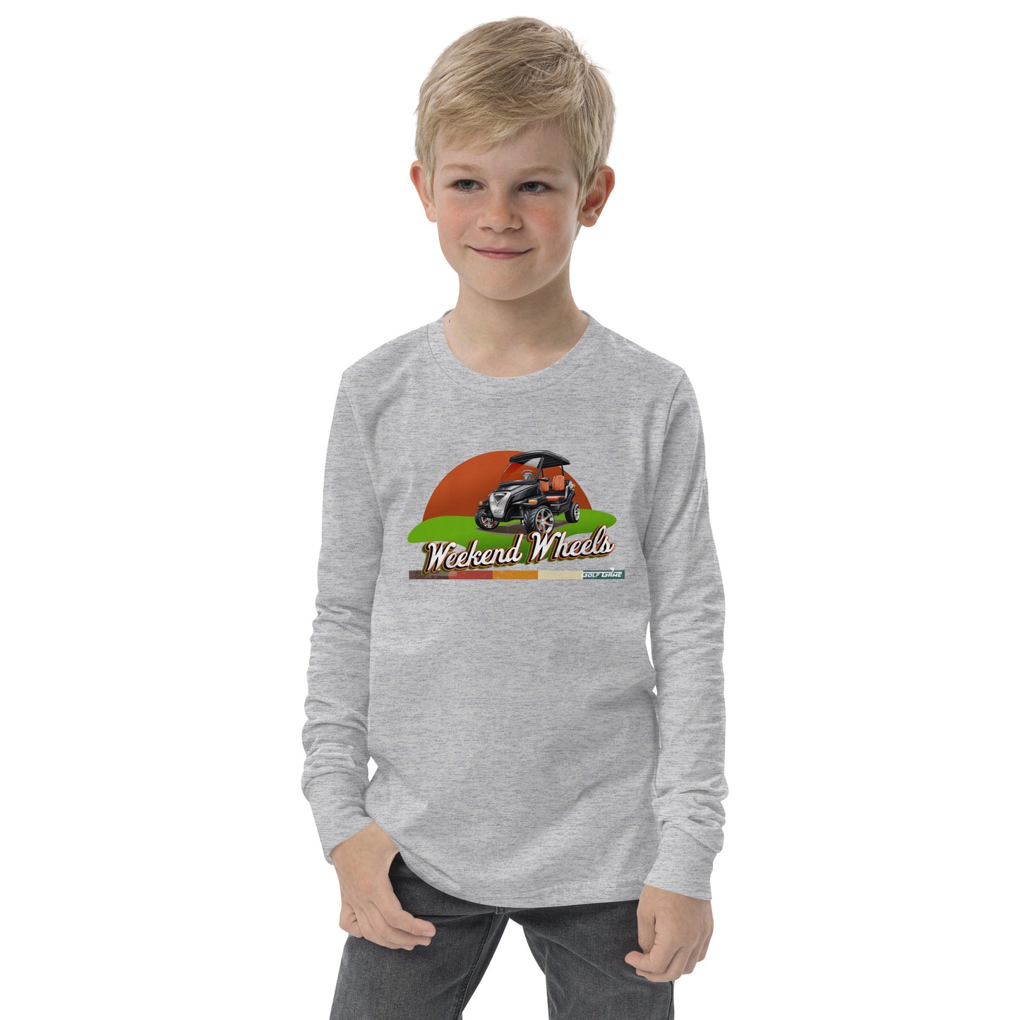 WEEKEND WHEELS — Youth long sleeve Golf Game tee