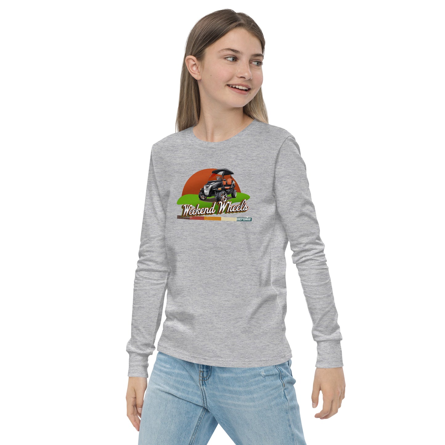 WEEKEND WHEELS — Youth long sleeve Golf Game tee