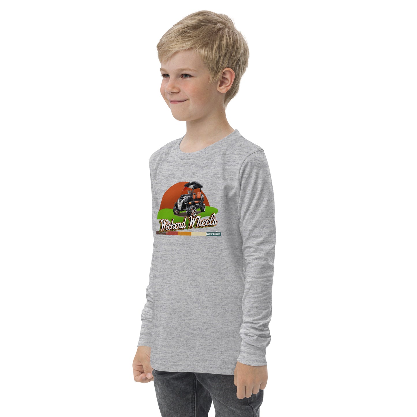 WEEKEND WHEELS — Youth long sleeve Golf Game tee