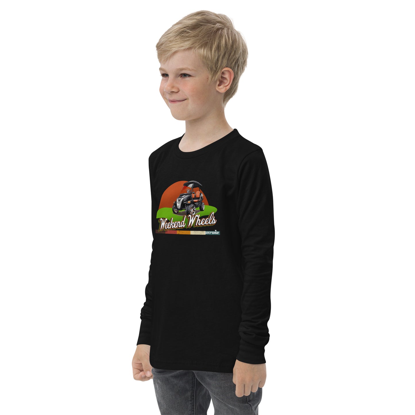 WEEKEND WHEELS — Youth long sleeve Golf Game tee