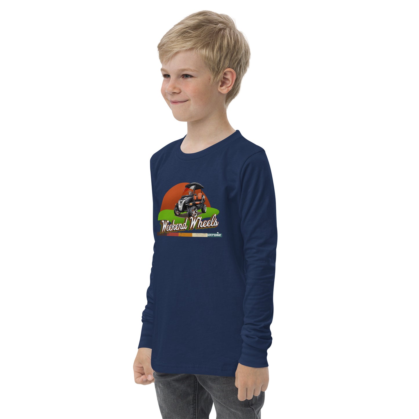 WEEKEND WHEELS — Youth long sleeve Golf Game tee