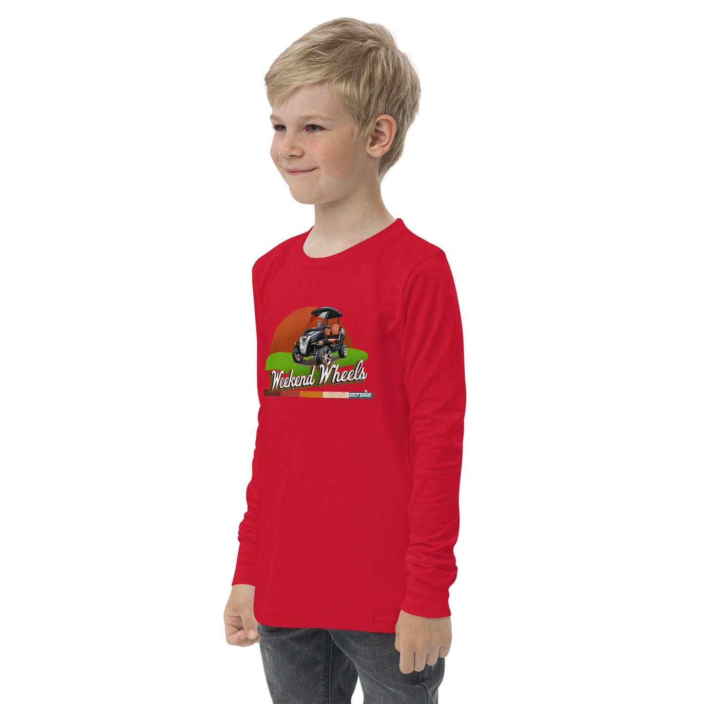 WEEKEND WHEELS — Youth long sleeve Golf Game tee