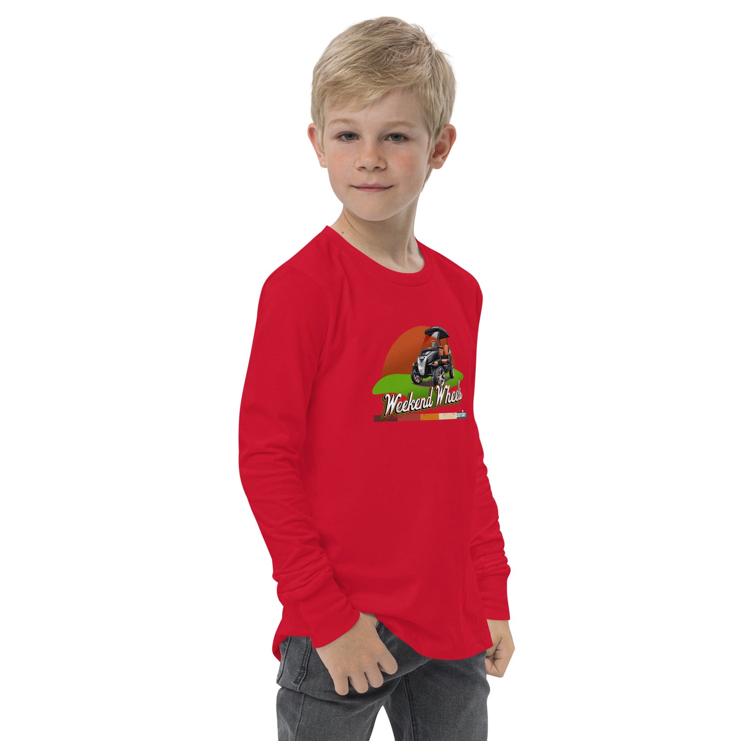 WEEKEND WHEELS — Youth long sleeve Golf Game tee