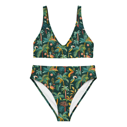 Tropical — Recycled high-waisted bikini