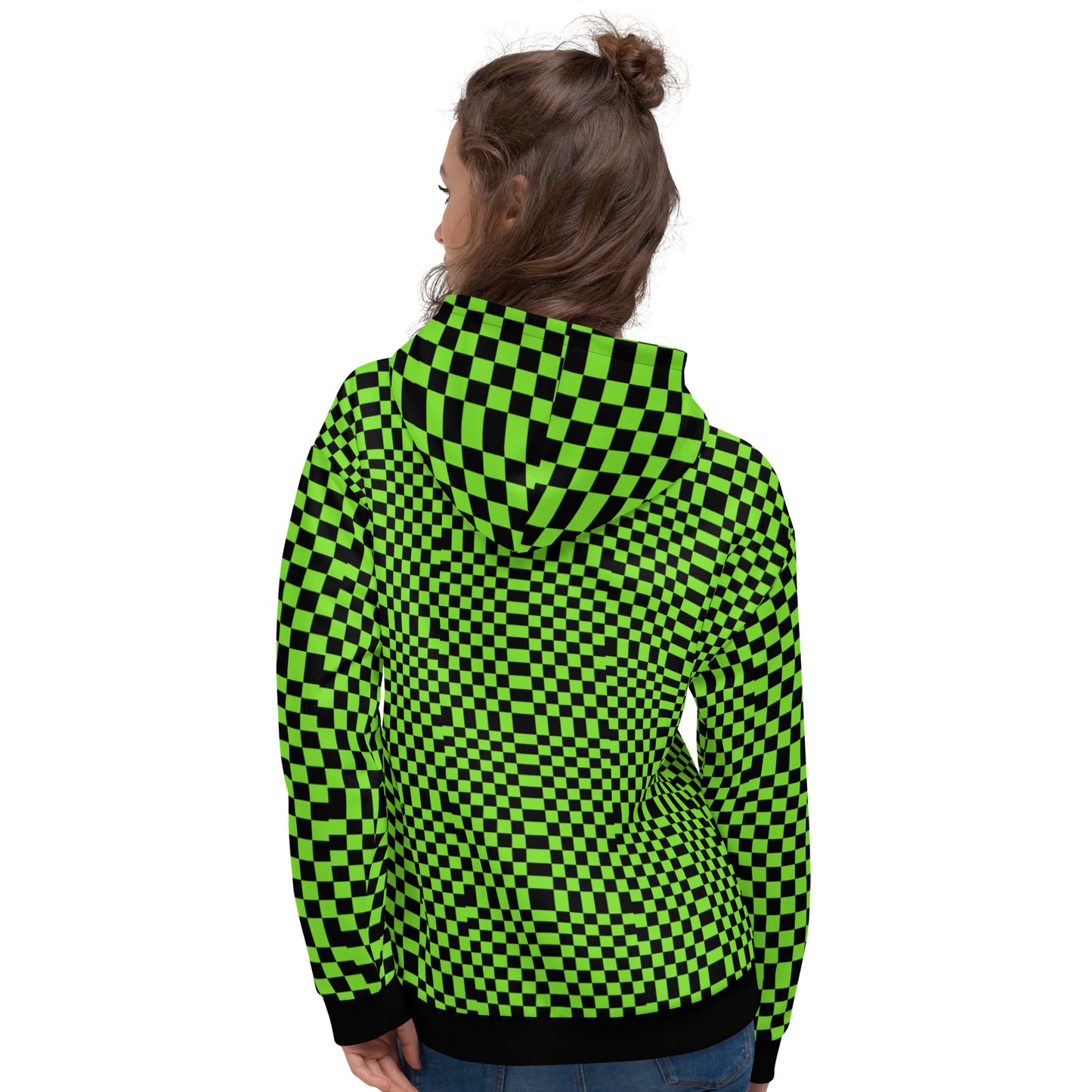 Green & Black Squares — Women Hoodie