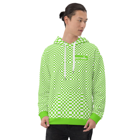 Green & White Squares — Men Hoodie