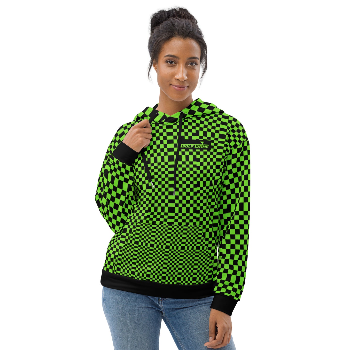 Green & Black Squares — Women Hoodie