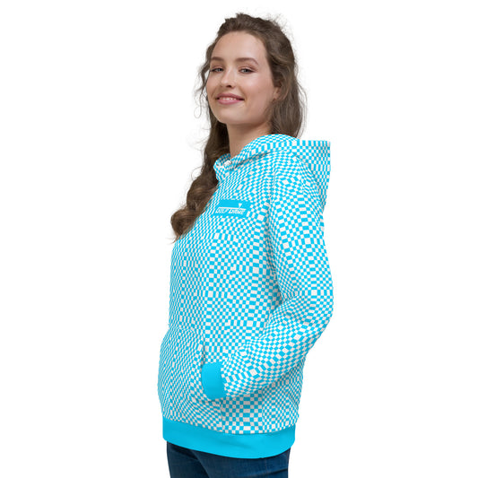 Light Blue & White Squares — Women Hoodie