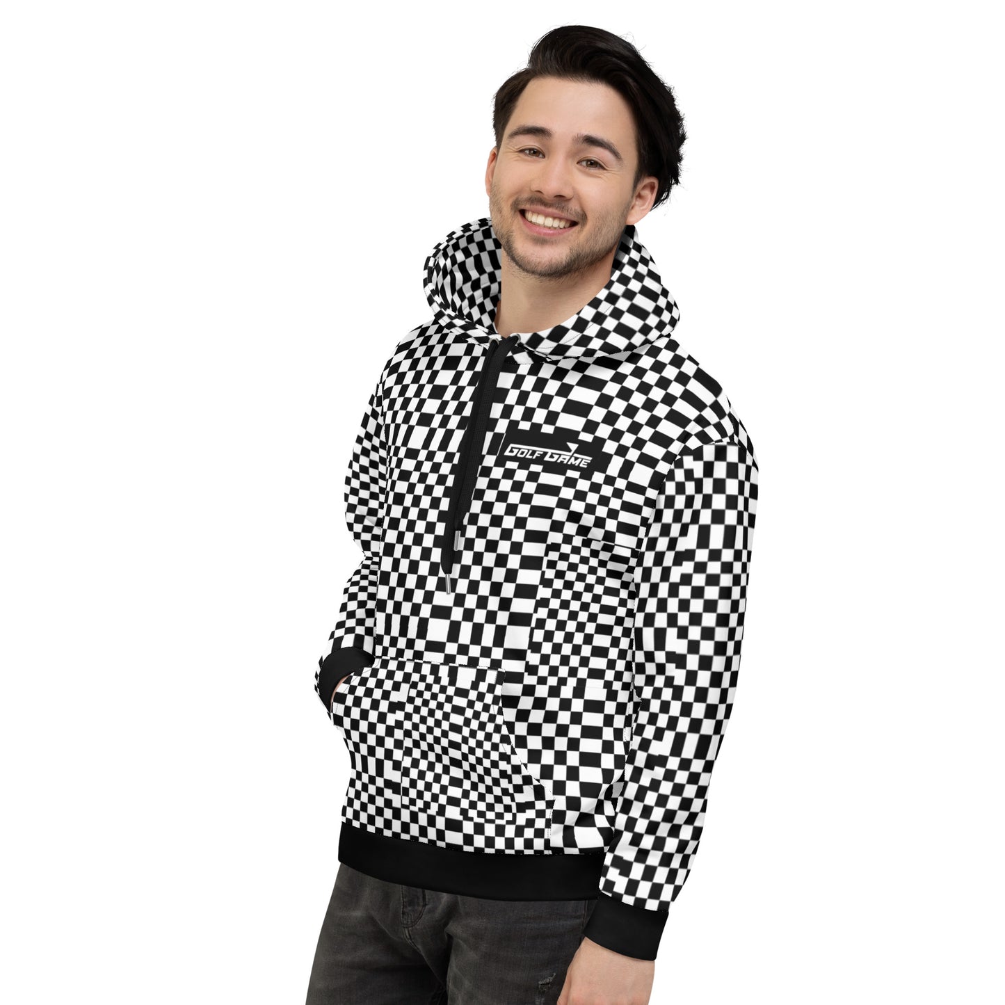 Golf Game B&W Squares — Men Hoodie