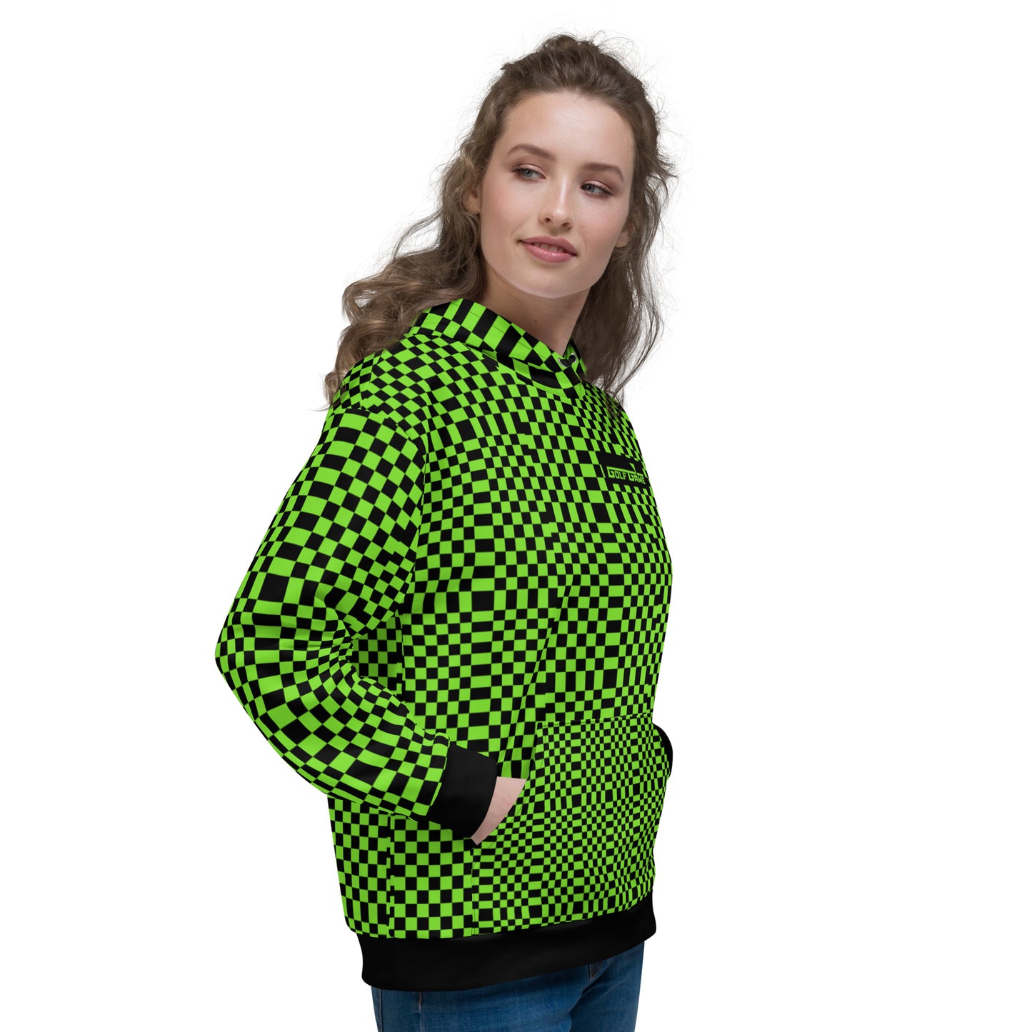 Green & Black Squares — Women Hoodie