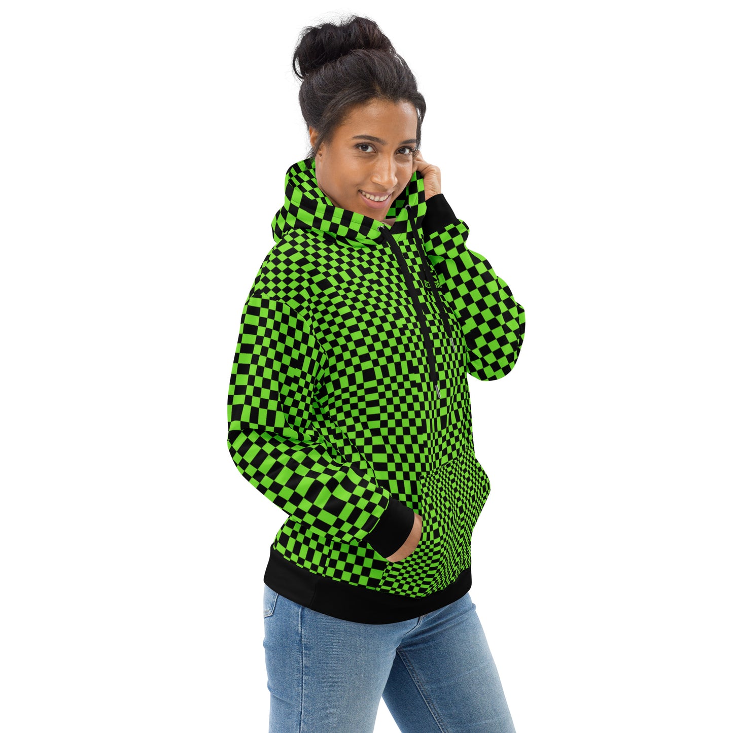 Green & Black Squares — Women Hoodie