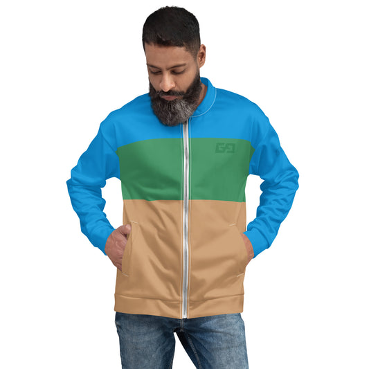 Blue, Green, and Brown — Men Bomber Jacket