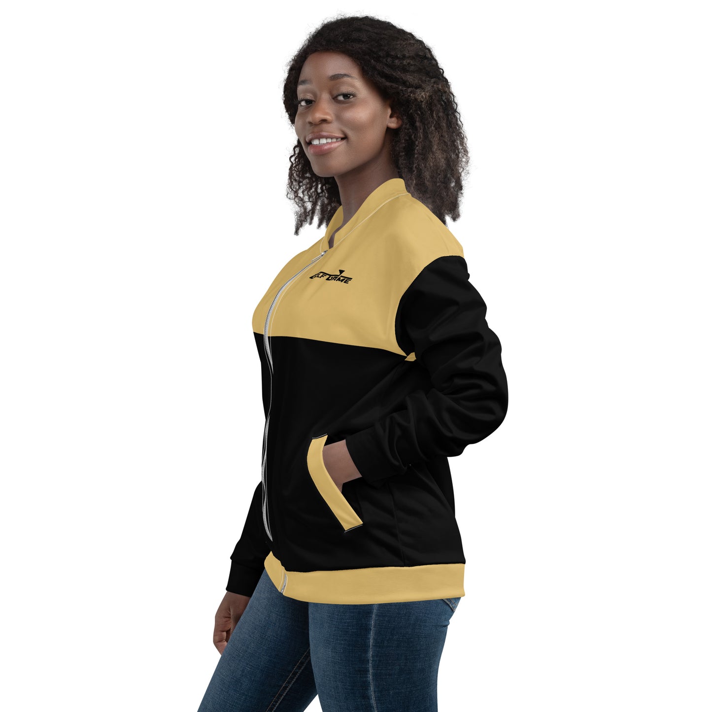 Black & Gold — Women Bomber Jacket