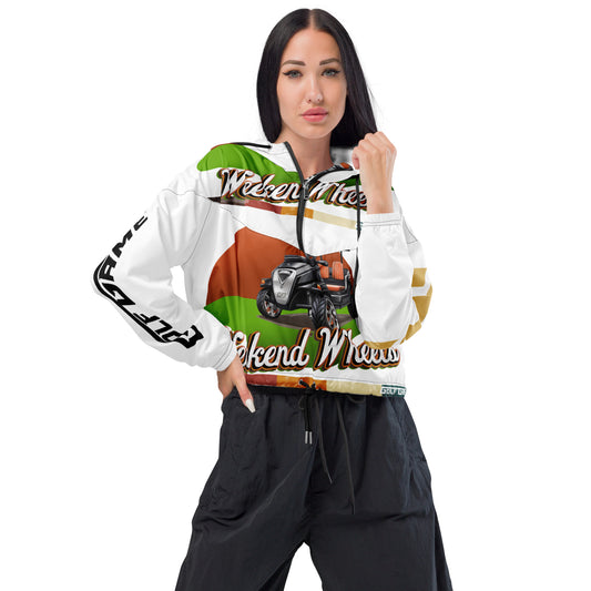 Weekend Wheels All-Over — Women’s cropped windbreaker