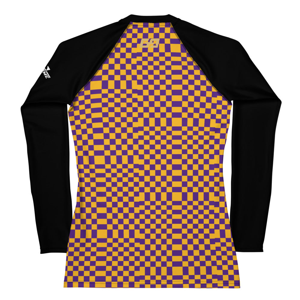 SQUARES Purple & Gold — Women's Rash Guard