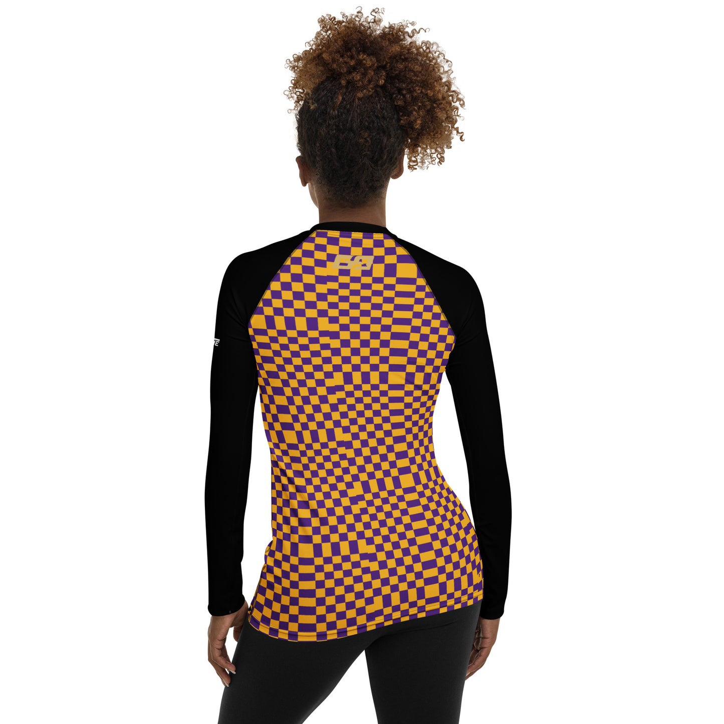 SQUARES Purple & Gold — Women's Rash Guard