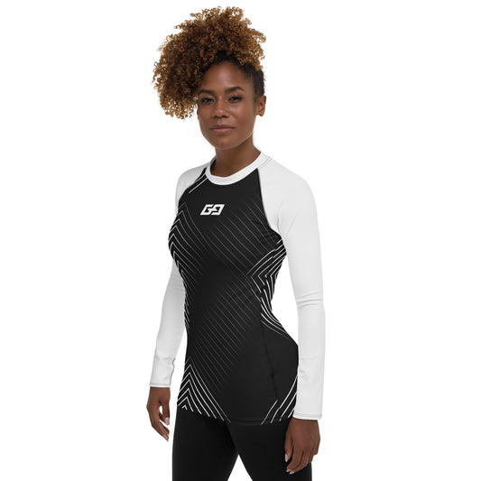 Black & White Lines — Women's Rash Guard